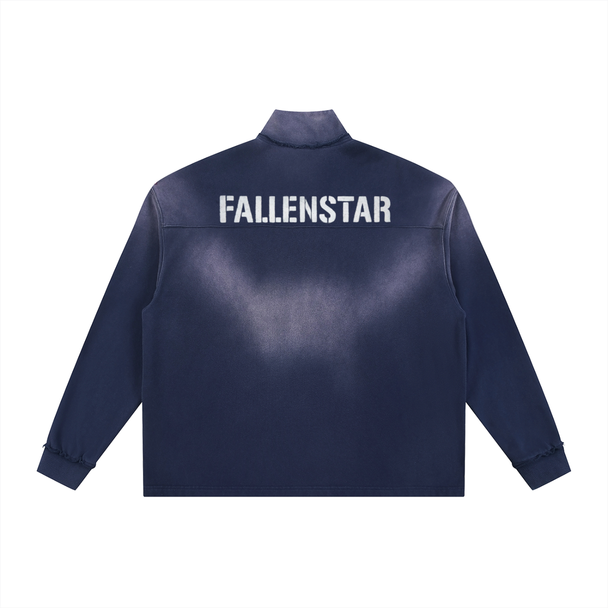 Sun Fade Raw Edge Quarter-Zip Sweatshirt