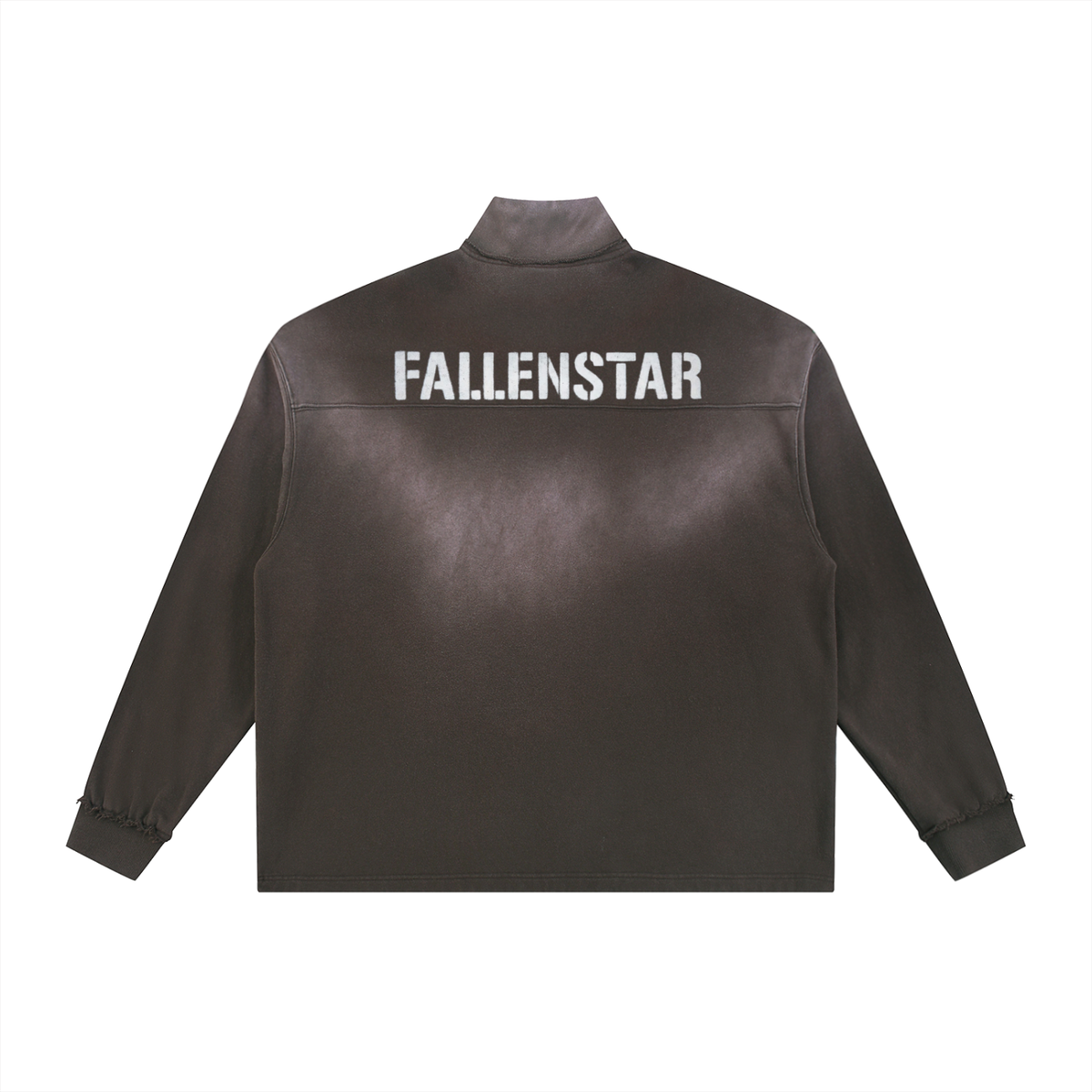 Sun Fade Raw Edge Quarter-Zip Sweatshirt