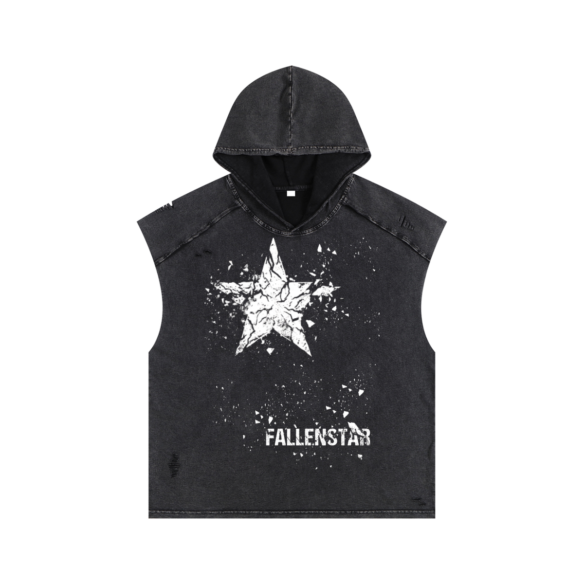 Snow Washed Boxy Hooded Tank Top