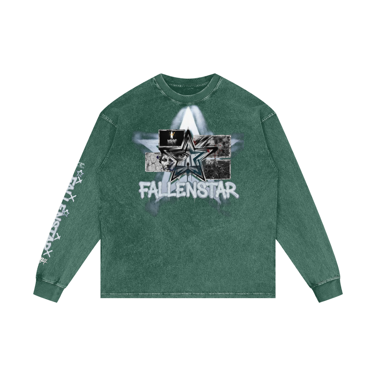 fallenstar Acid Wash Oversize Long Sleeve T-Shirt
