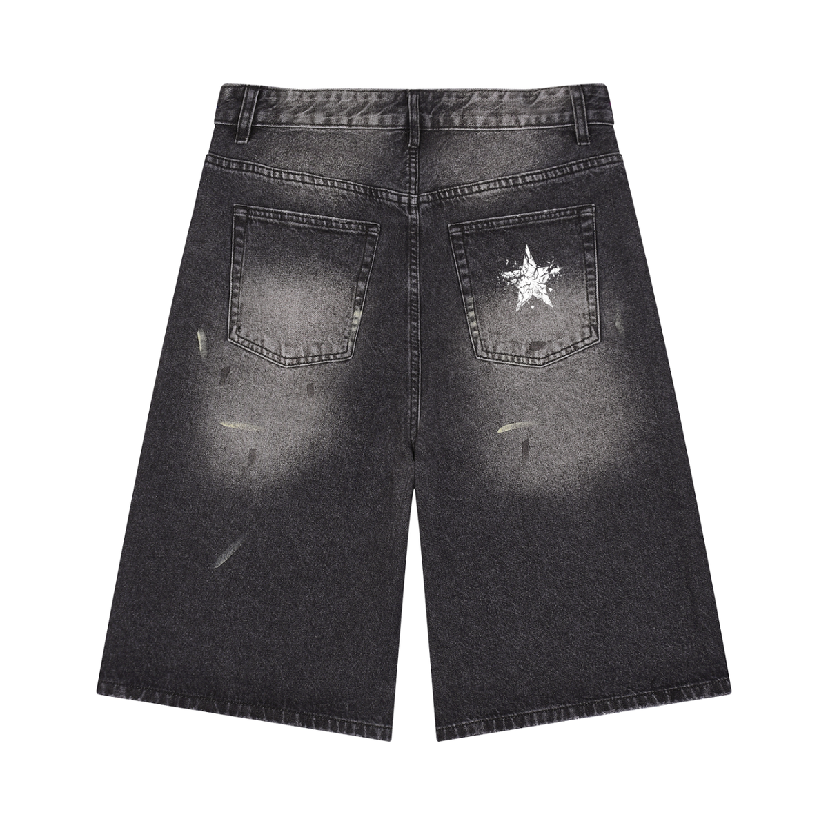 fallenstar Men’s Vintage Wash Wide Leg Denim Shorts