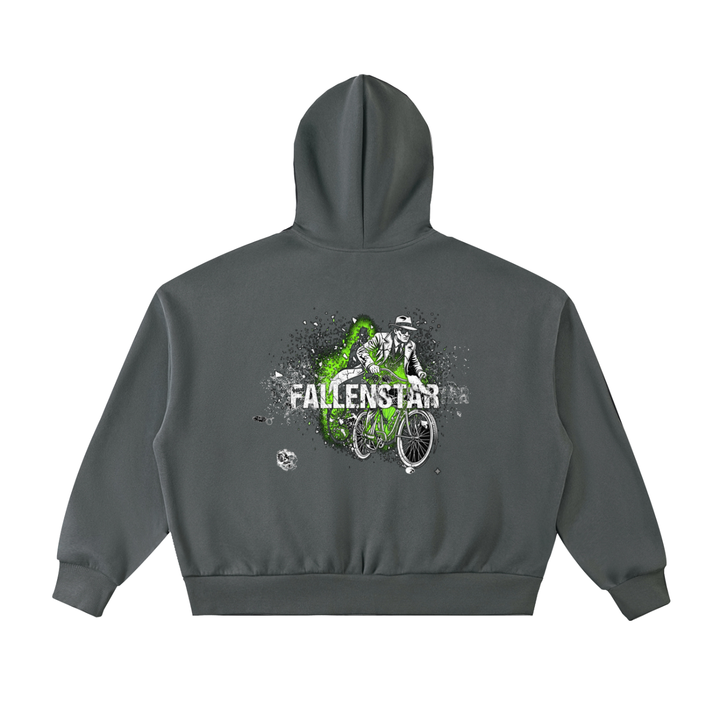 fallenstar Fleeced Full-Zip Boxy Hoodie