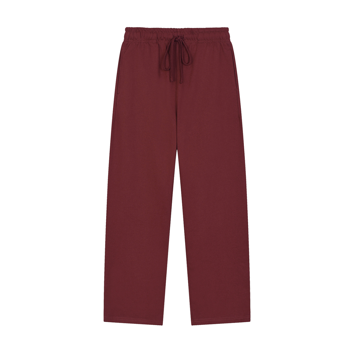 Solid Color Straight-Leg Sweatpants
