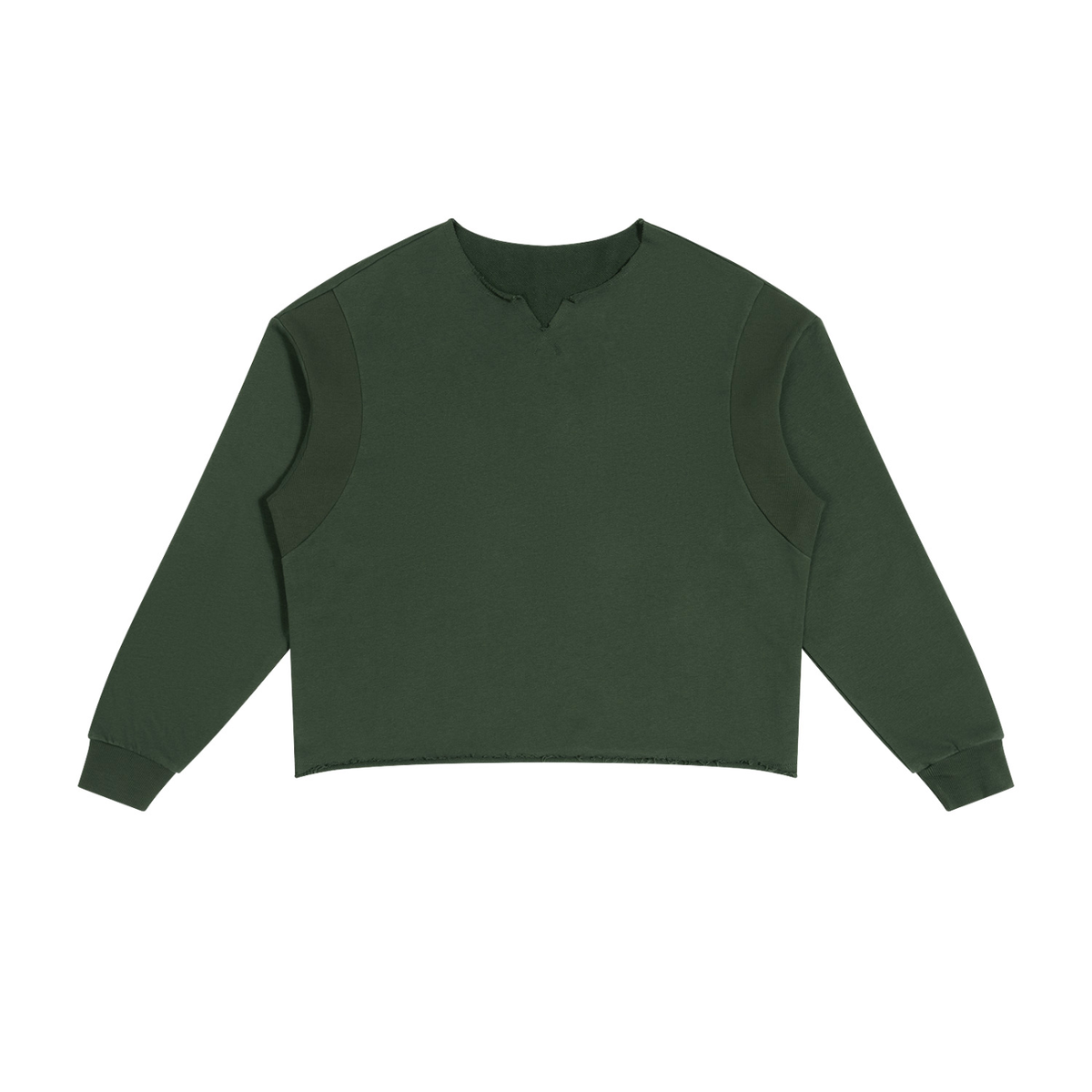 Unisex Paneled Raw Edge Boxy Sweatshirt