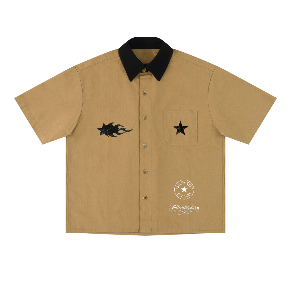 Unisex Color Block Short Sleeve Shirt fallenstar