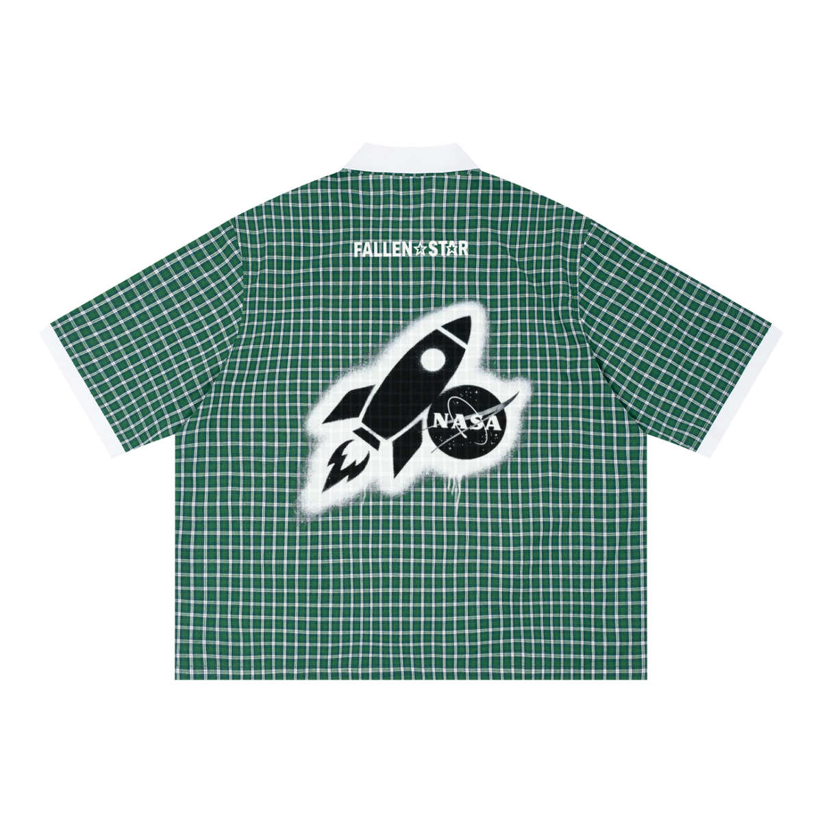 fallenstar Unisex Boxy Plaid Color Block Polo Shirt