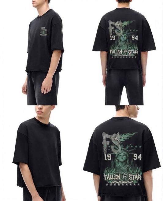 fallenstar French Terry Raw Edge T-Shirt