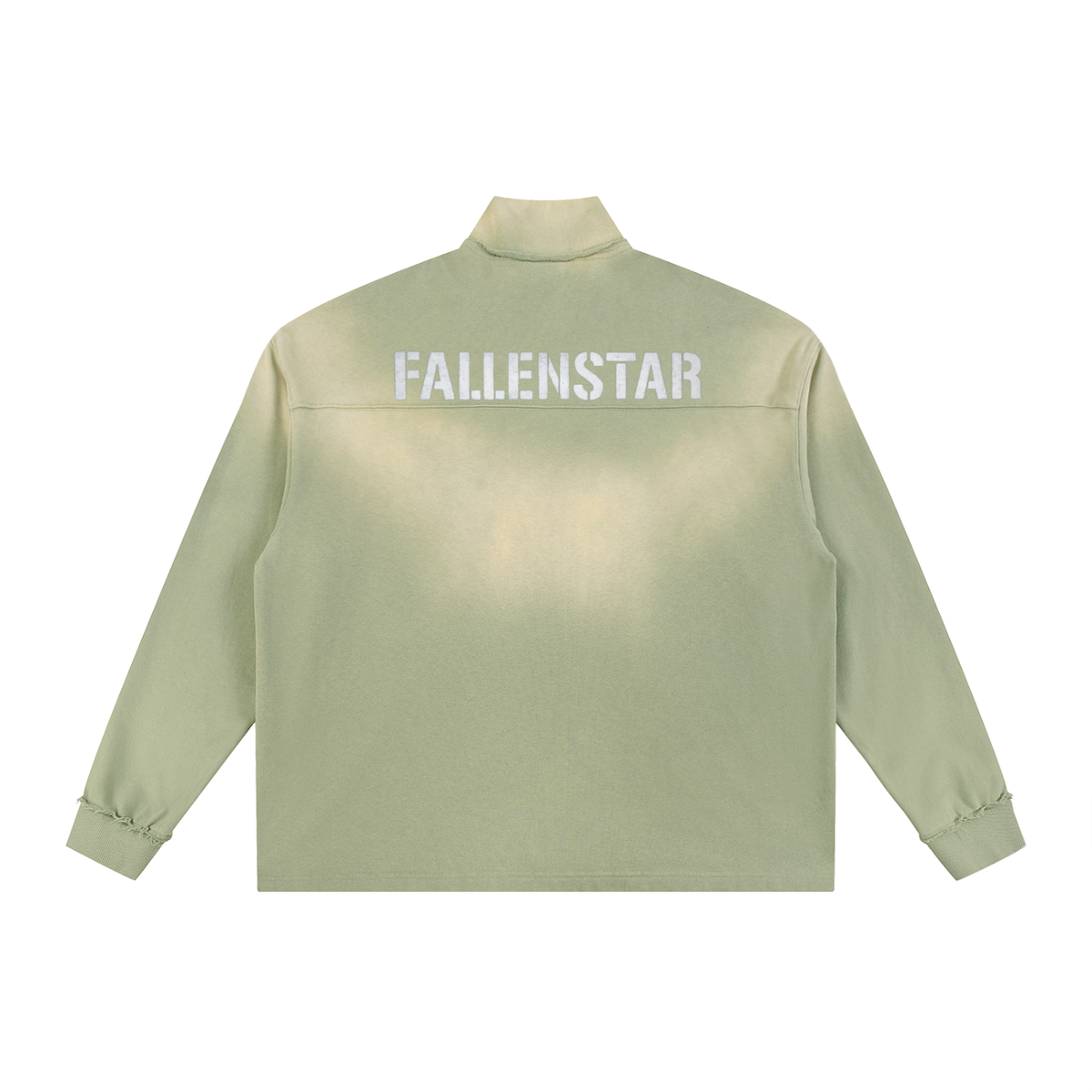 Sun Fade Raw Edge Quarter-Zip Sweatshirt