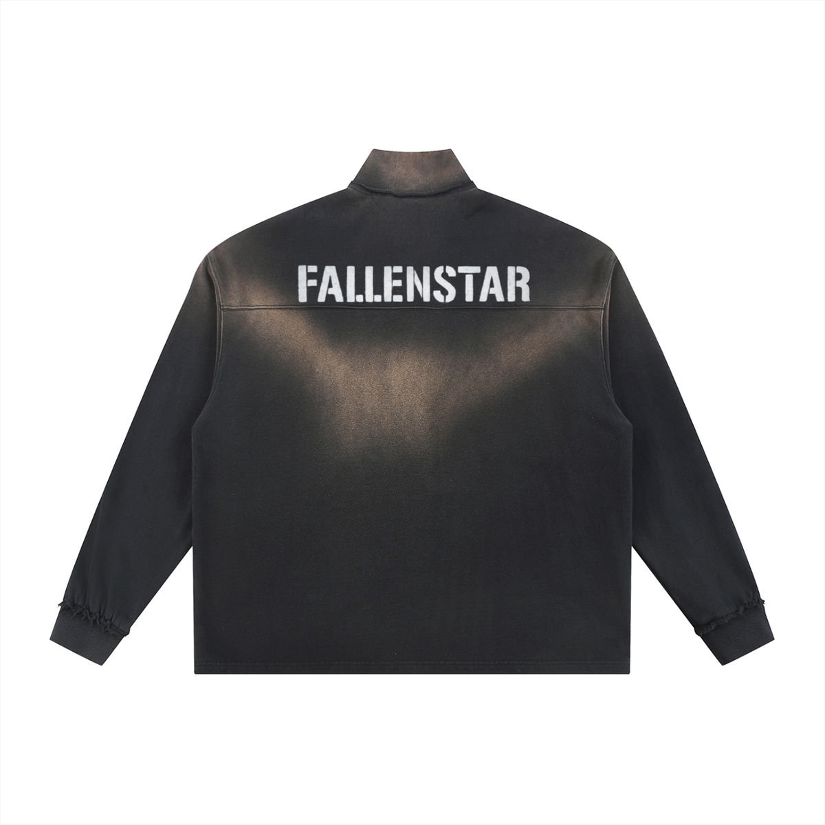 Sun Fade Raw Edge Quarter-Zip Sweatshirt