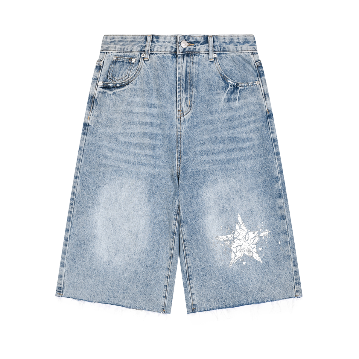 fallenstar Men’s Vintage Wide Leg Denim Shorts