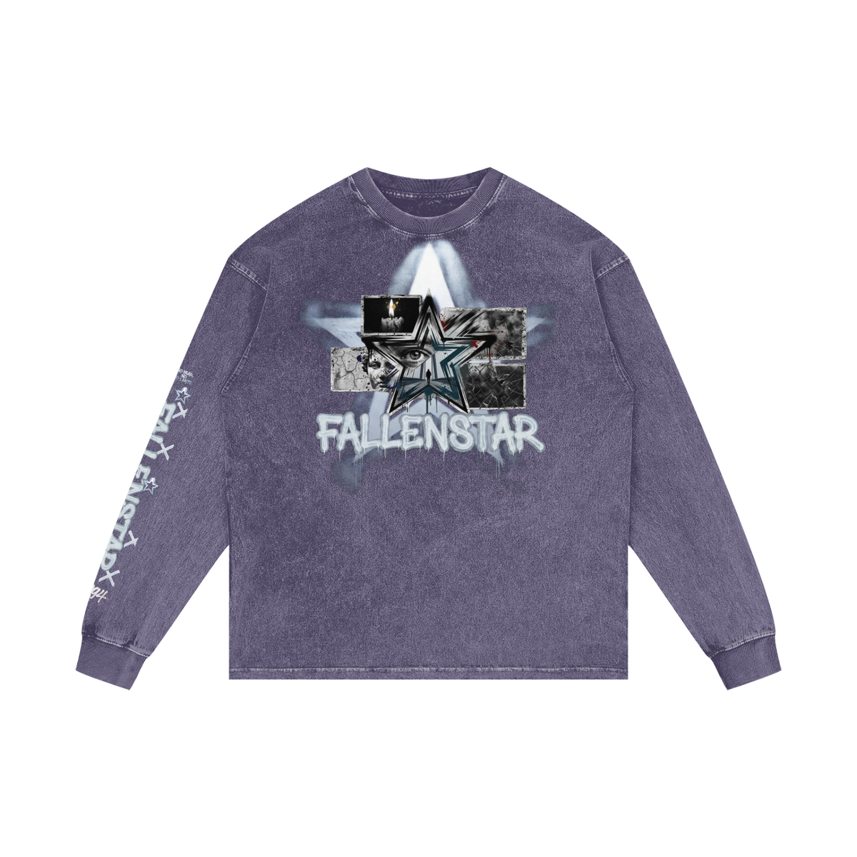 fallenstar Acid Wash Oversize Long Sleeve T-Shirt