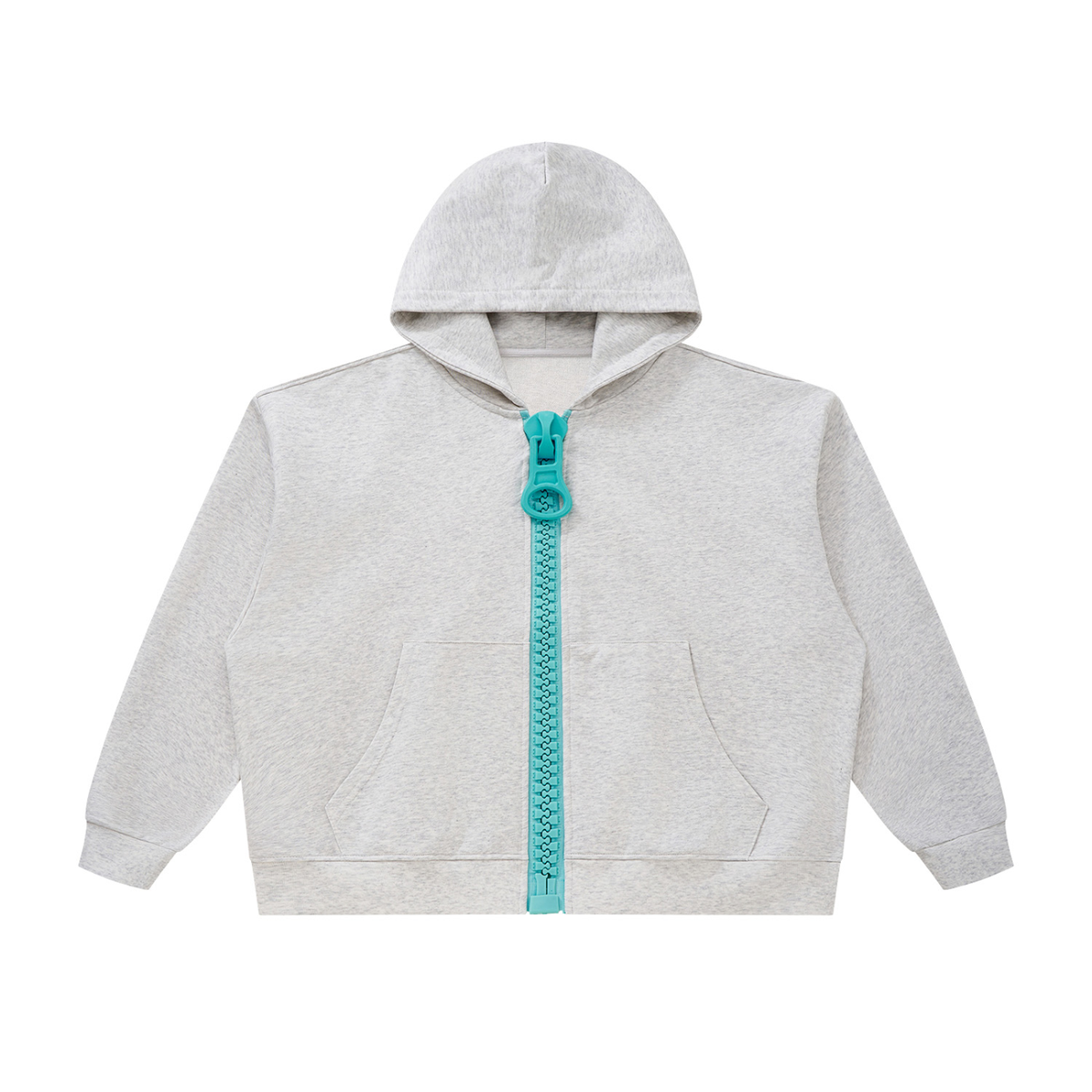 Unisex Oversized Chunky-Zip Boxy Hoodie