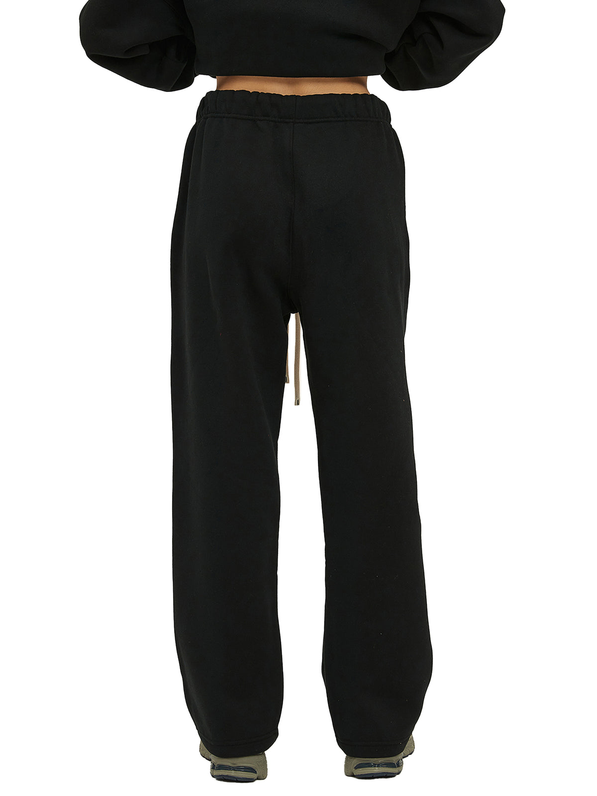 Unisex Solid Color Fleece Straight Leg Pants