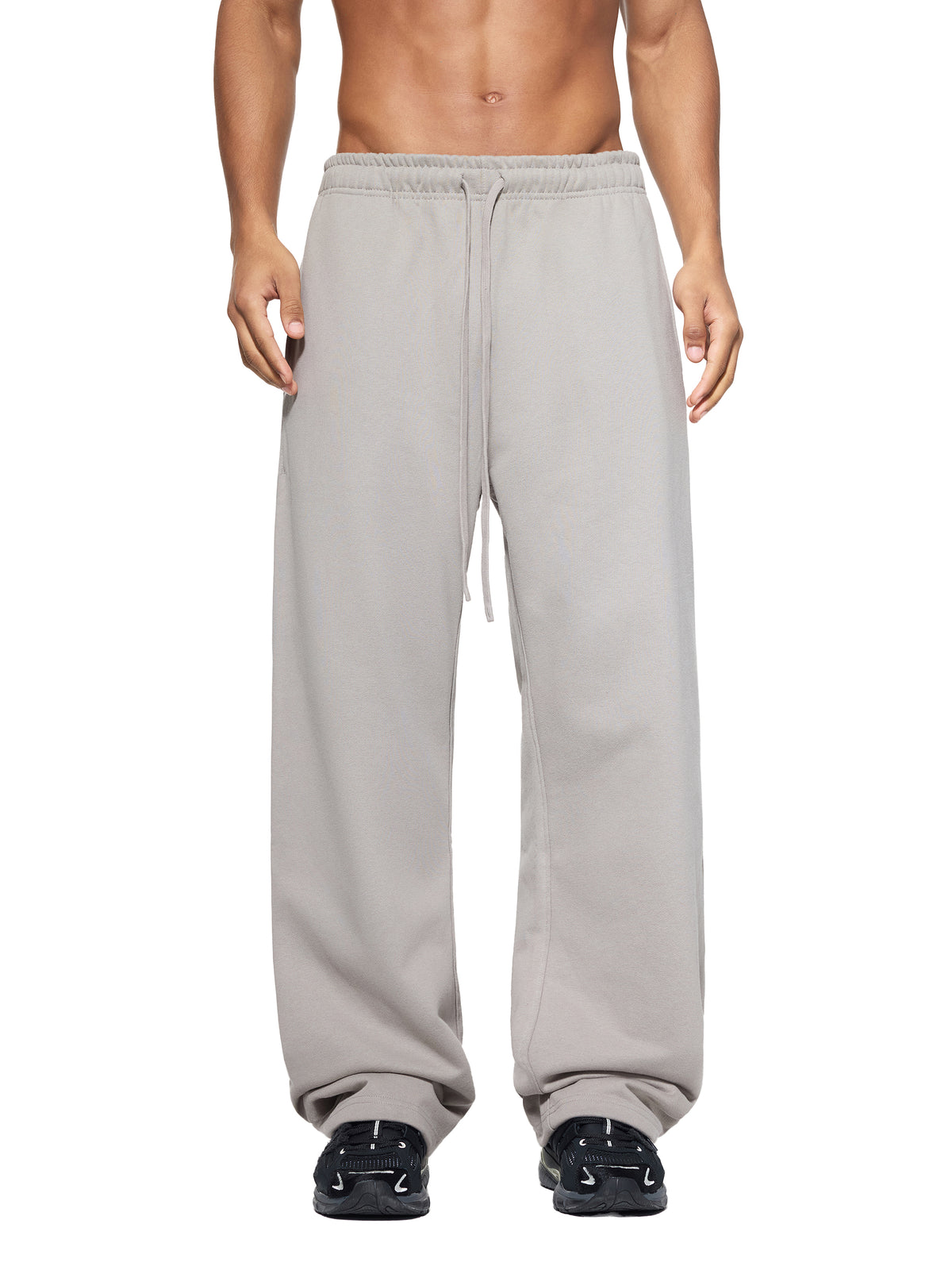 Solid Color Straight-Leg Sweatpants