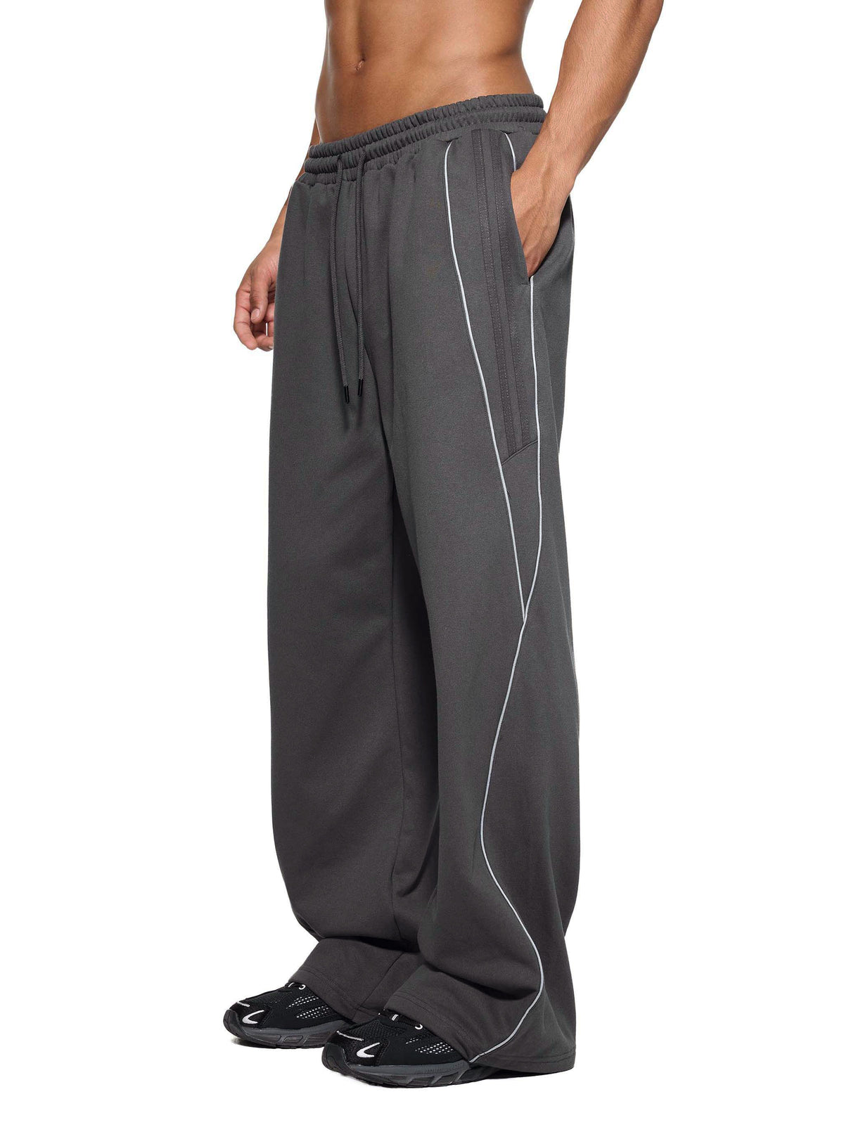 Reflection Striped Straight-Leg Sweatpants
