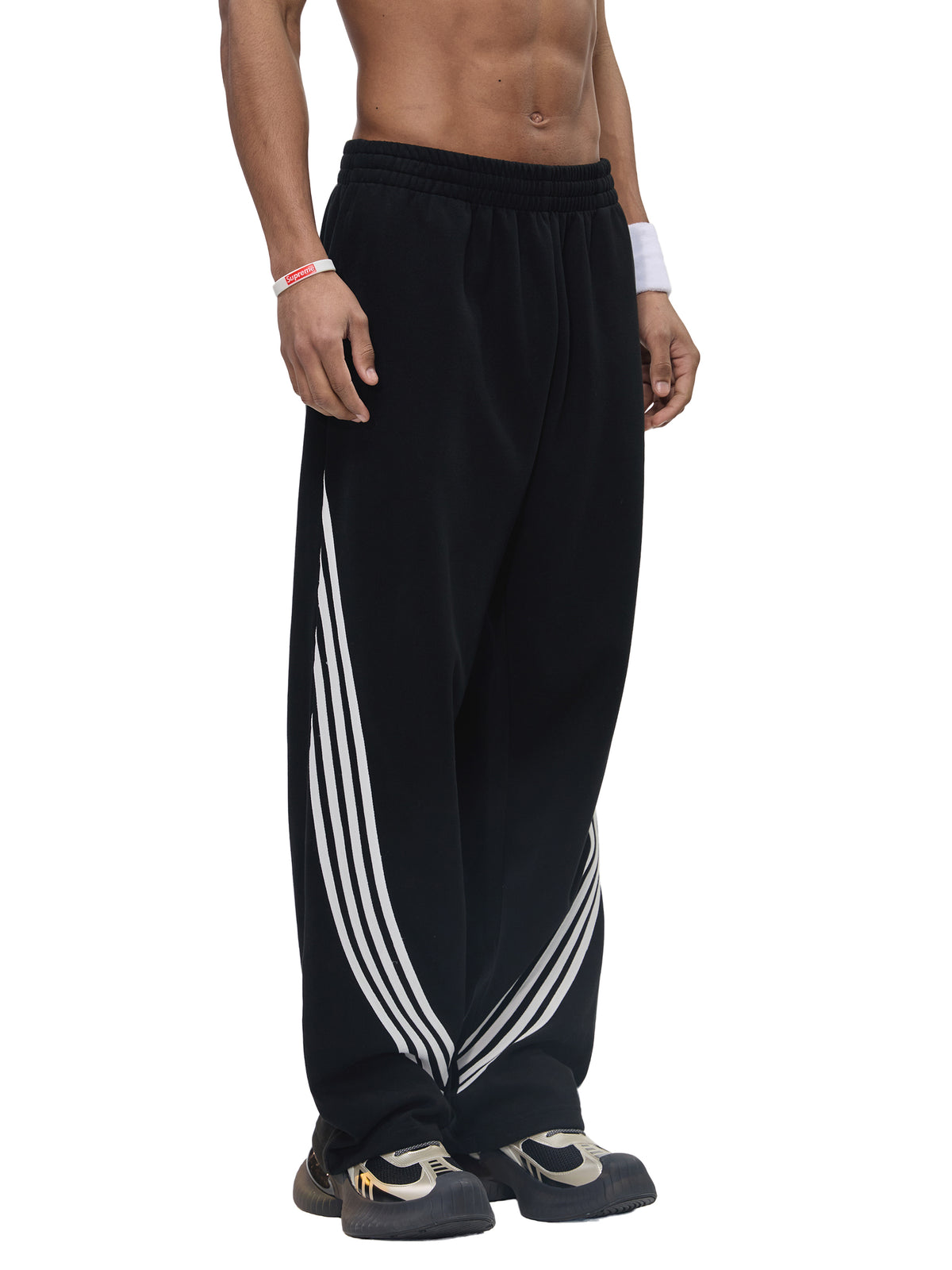Curved Stripe Straight Sweatpants