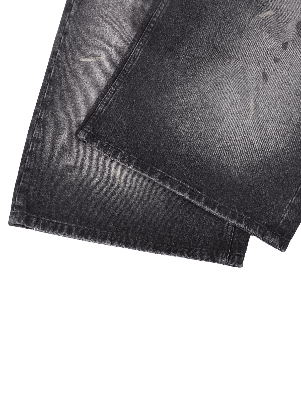 fallenstar Men’s Vintage Wash Wide Leg Denim Shorts