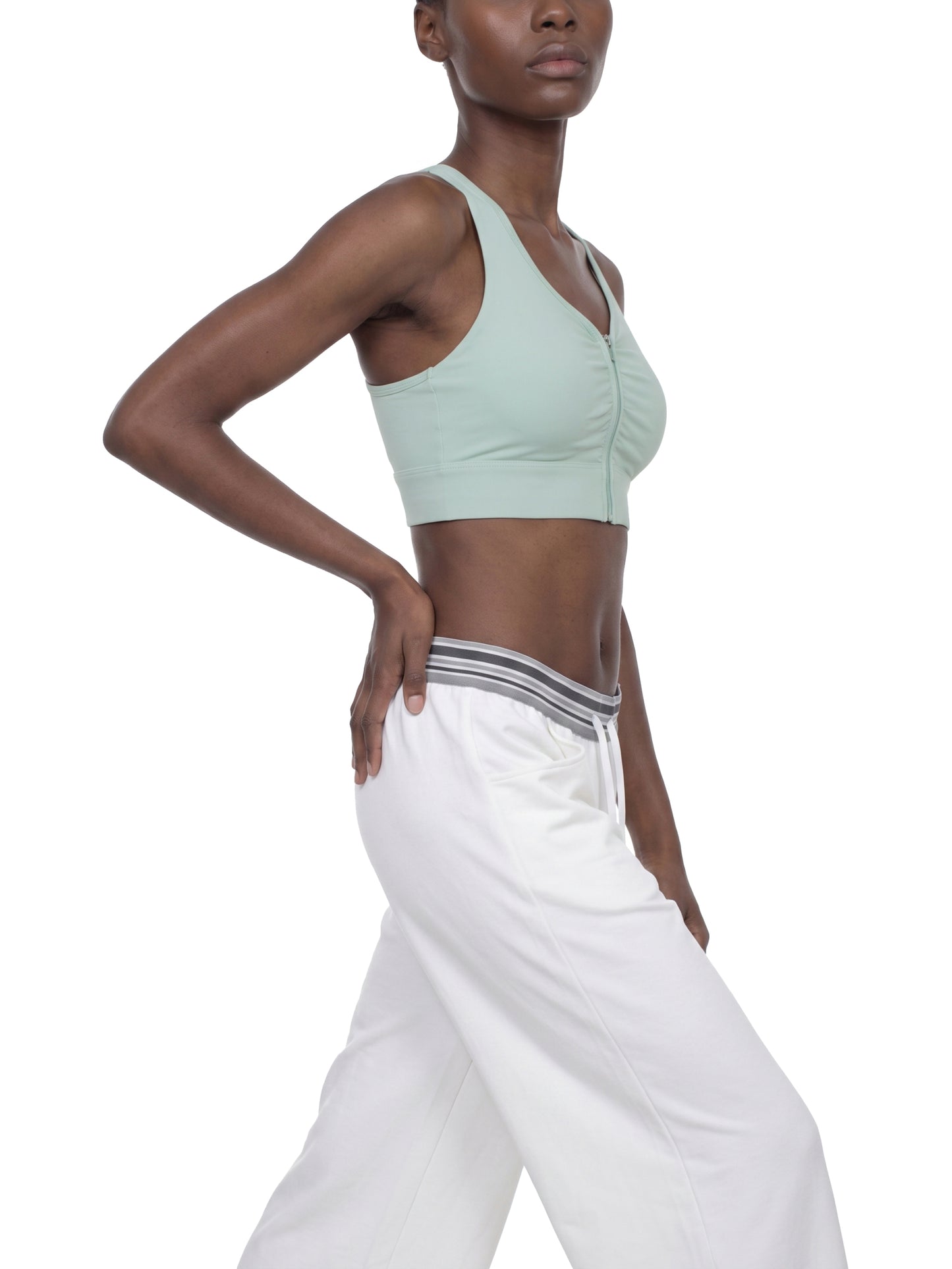 Women’s Cropped Zip Yoga Sports Bra