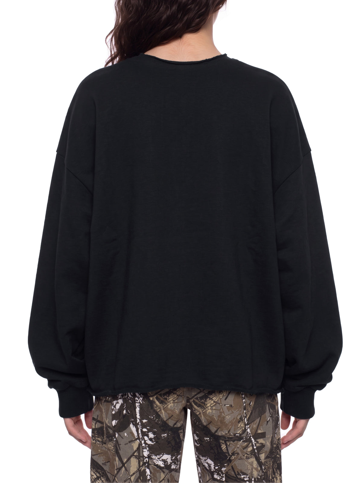 Unisex Paneled Raw Edge Boxy Sweatshirt