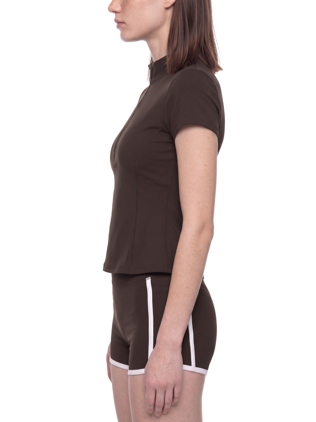 Women's Yoga Quarter-Zip Mock Neck T-Shirt