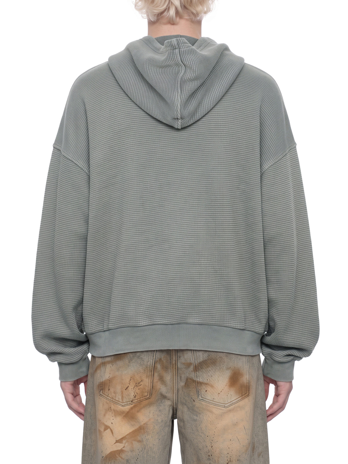 Unisex Mineral Wash Boxy Waffle Hoodie
