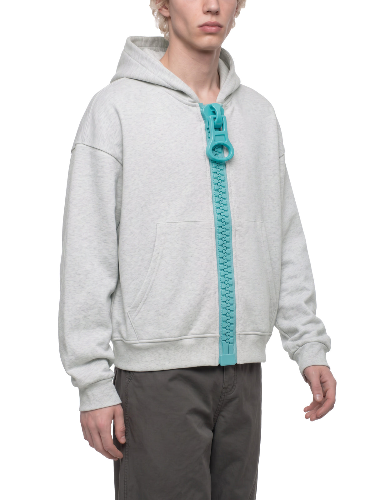 Unisex Oversized Chunky-Zip Boxy Hoodie