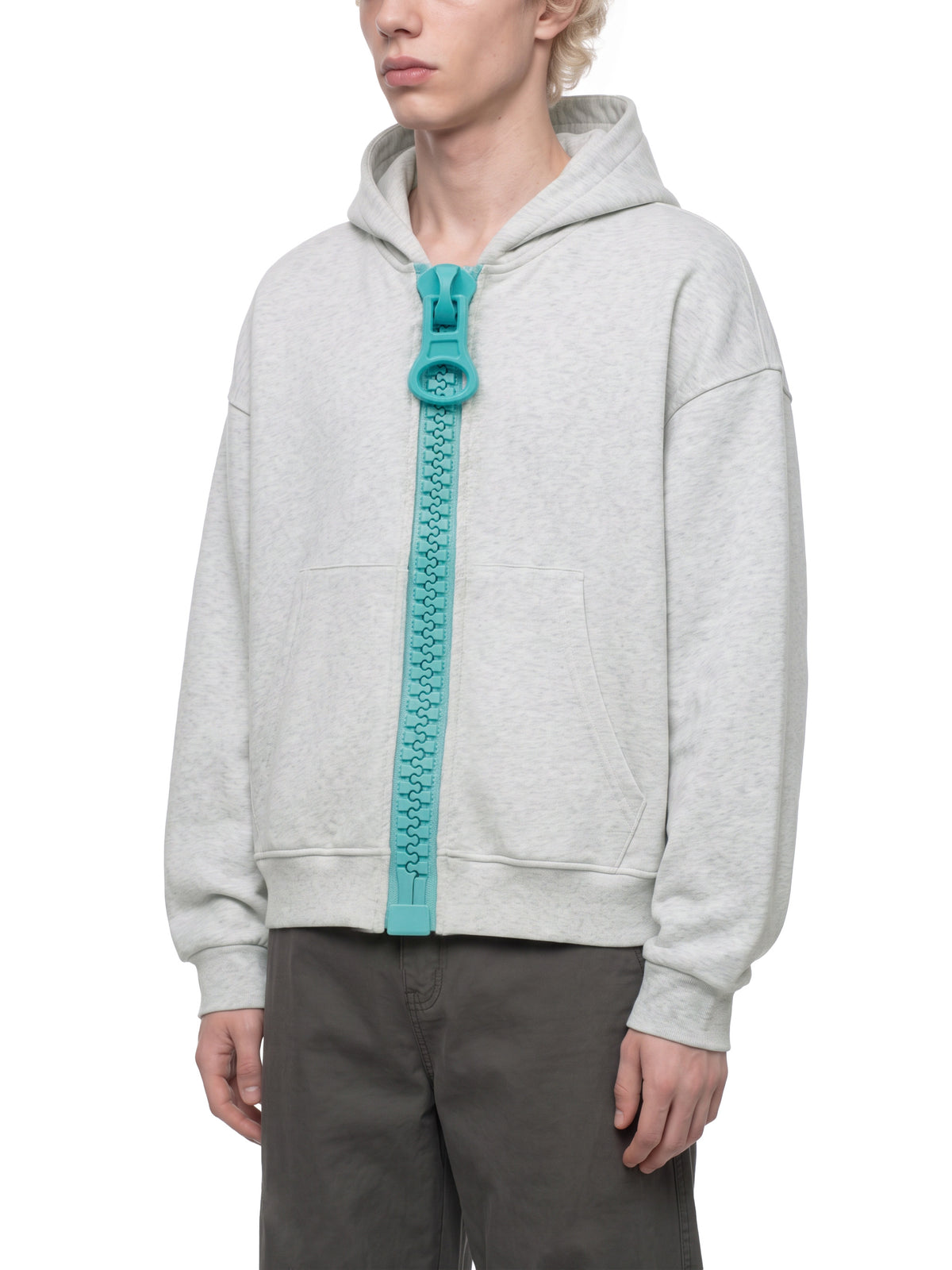 Unisex Oversized Chunky-Zip Boxy Hoodie