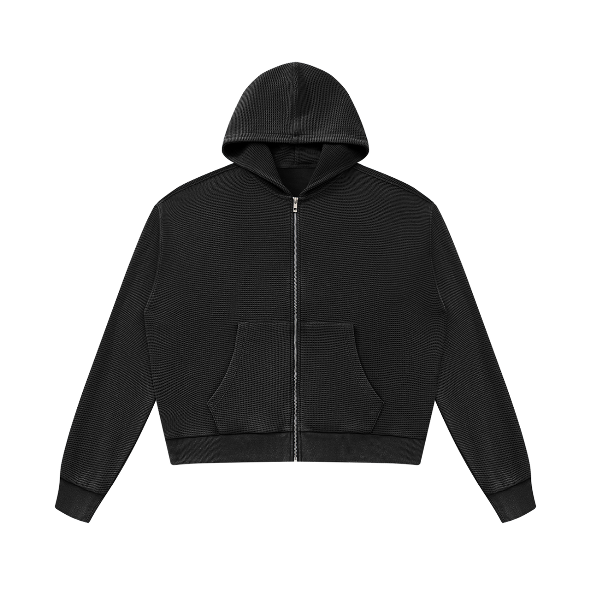 Unisex Mineral Wash Boxy Waffle Hoodie