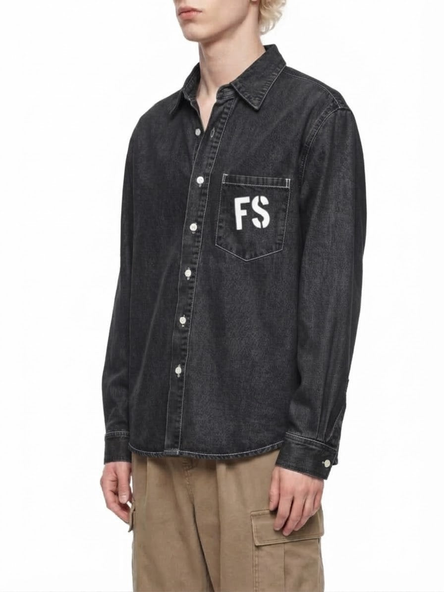Unisex Vintage Wash Denim Shirt
