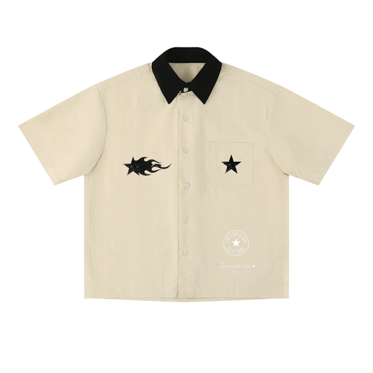 Unisex Color Block Short Sleeve Shirt fallenstar