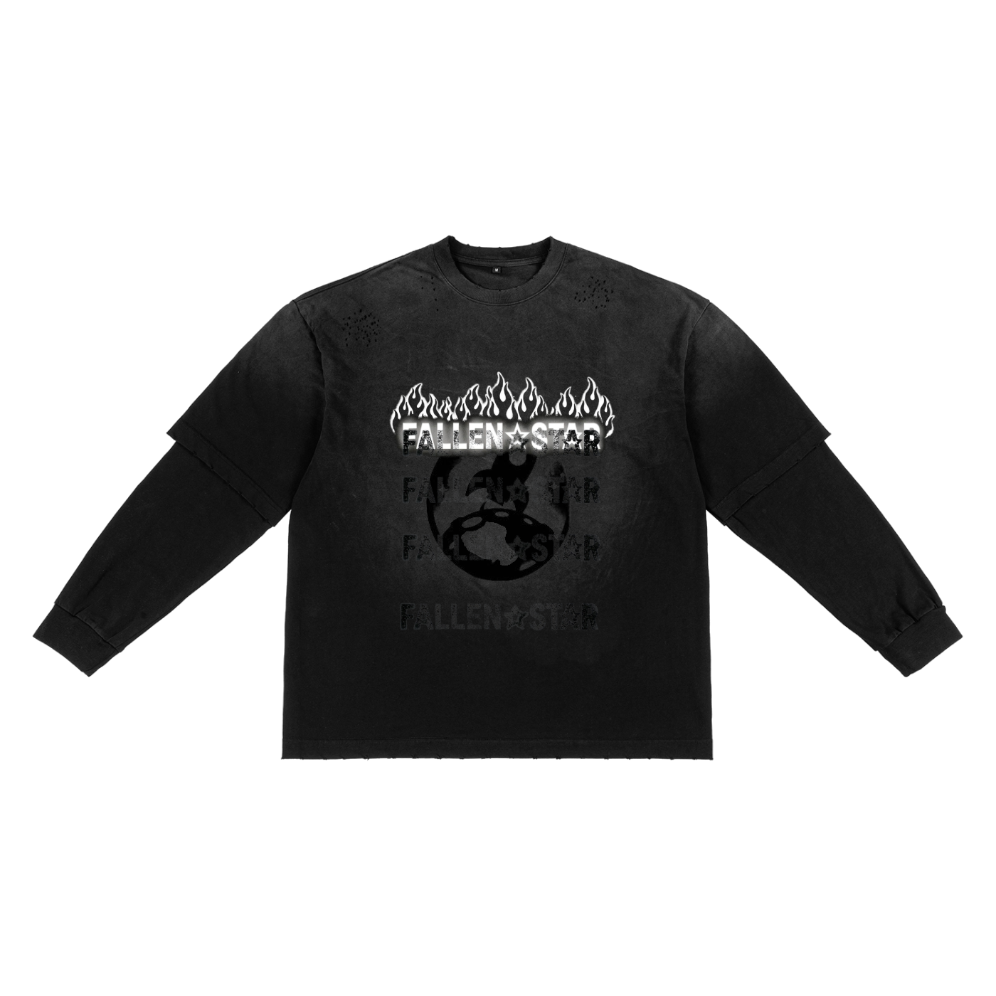 fallenstar Sunfade Hand-Frayed Faux Two-Piece T-Shirt