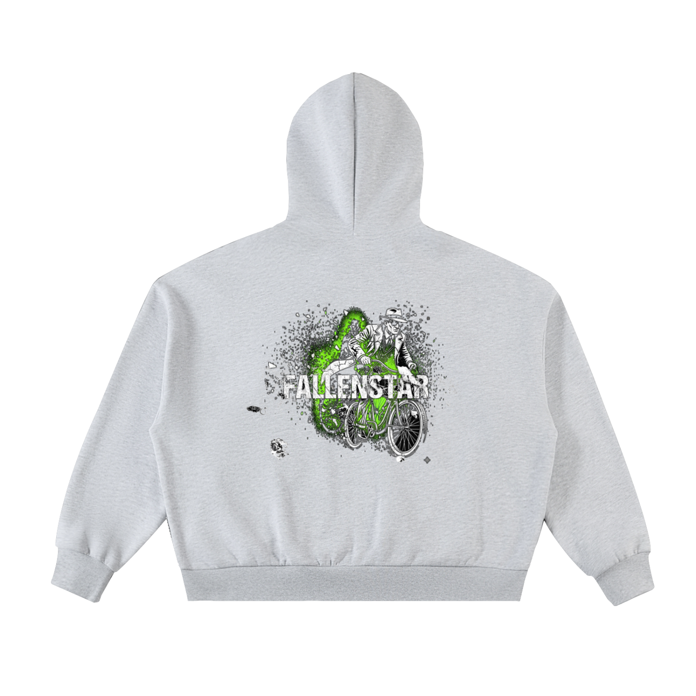 fallenstar Fleeced Full-Zip Boxy Hoodie