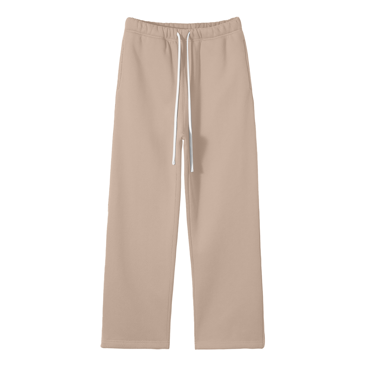 Unisex Solid Color Fleece Straight Leg Pants