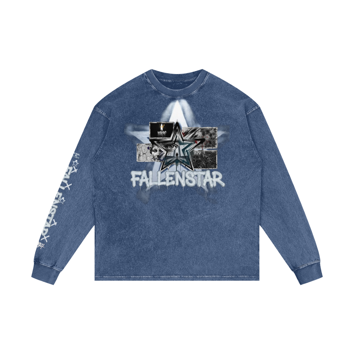 fallenstar Acid Wash Oversize Long Sleeve T-Shirt
