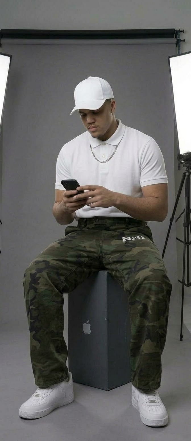 Men’s Camo Barrel Leg Cargo Pants