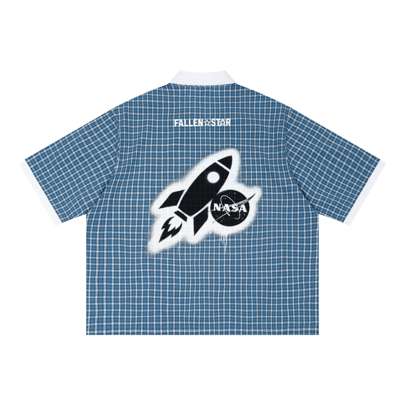 fallenstar Unisex Boxy Plaid Color Block Polo Shirt