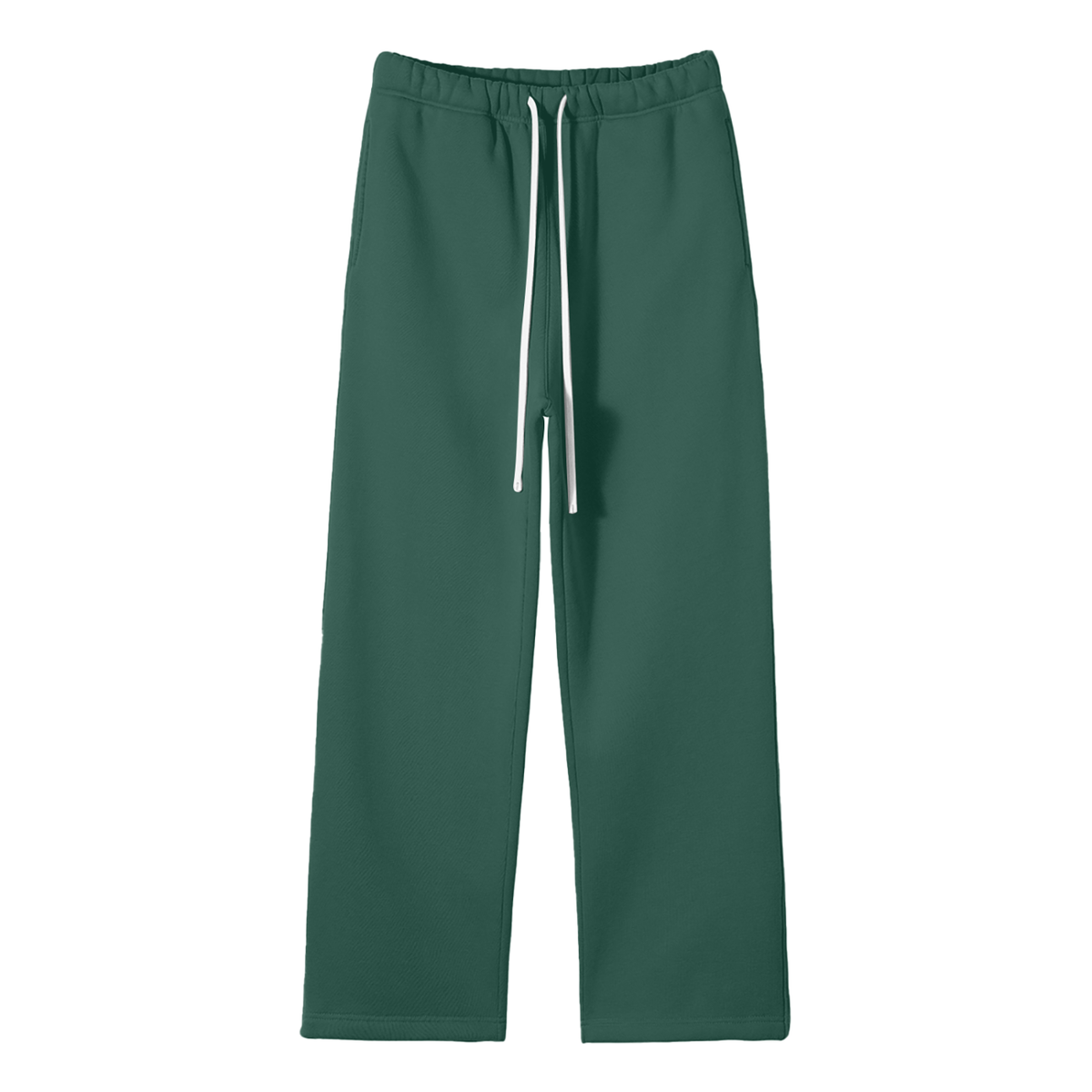 Unisex Solid Color Fleece Straight Leg Pants