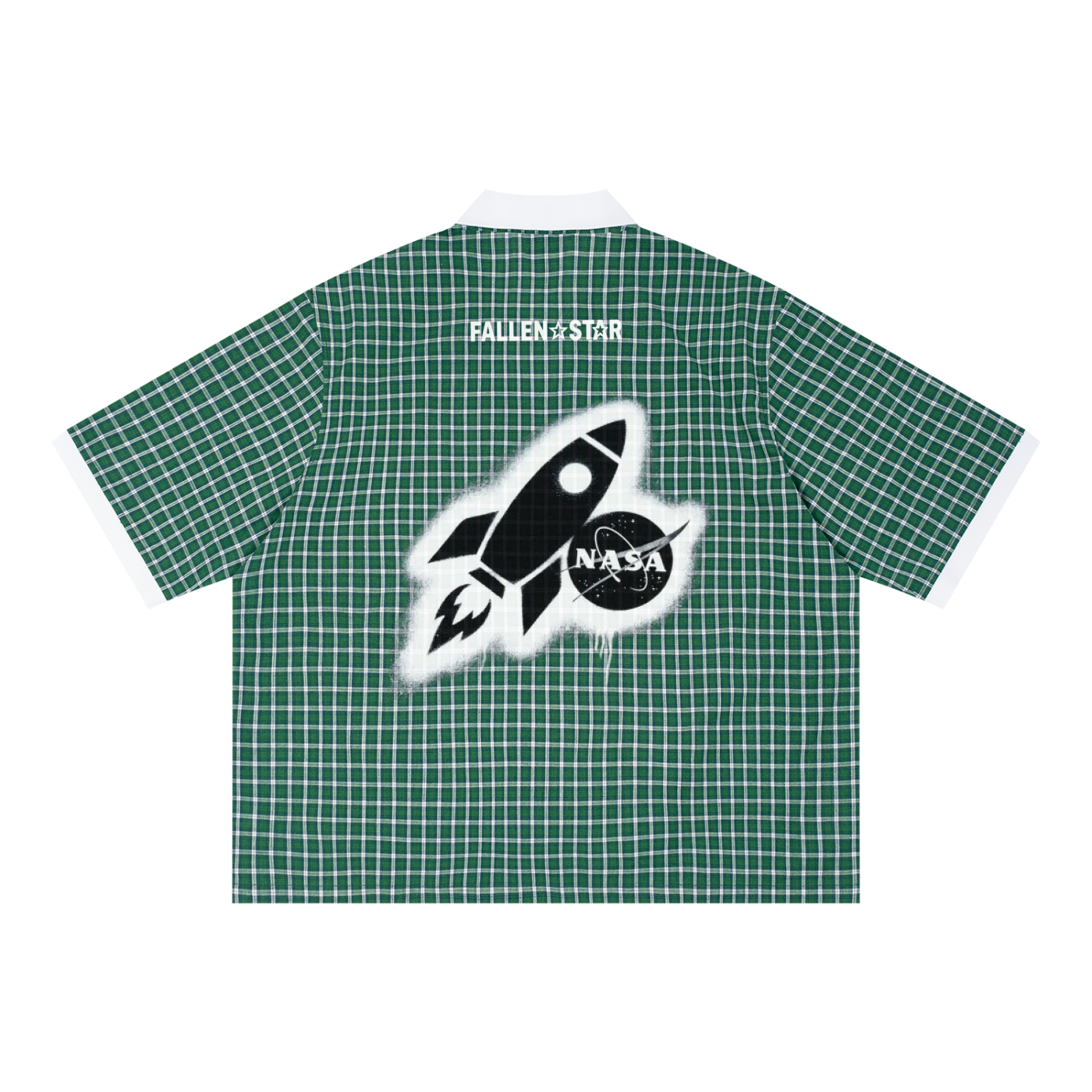 fallenstar Unisex Boxy Plaid Color Block Polo Shirt