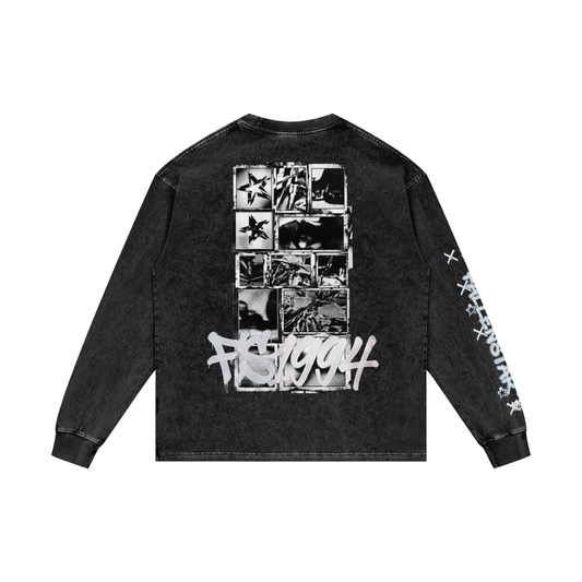 fallenstar Acid Wash Oversize Long Sleeve T-Shirt