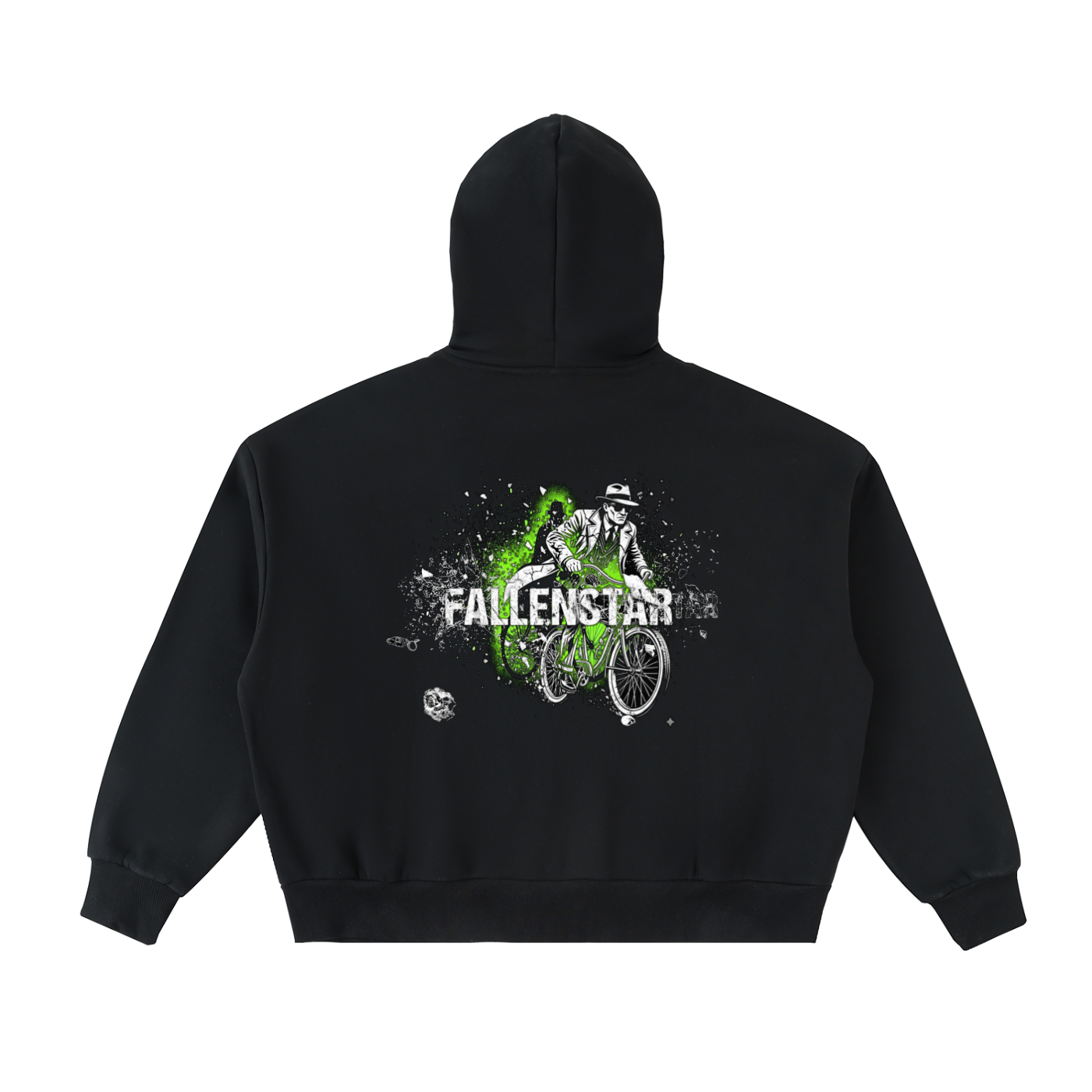 fallenstar Fleeced Full-Zip Boxy Hoodie
