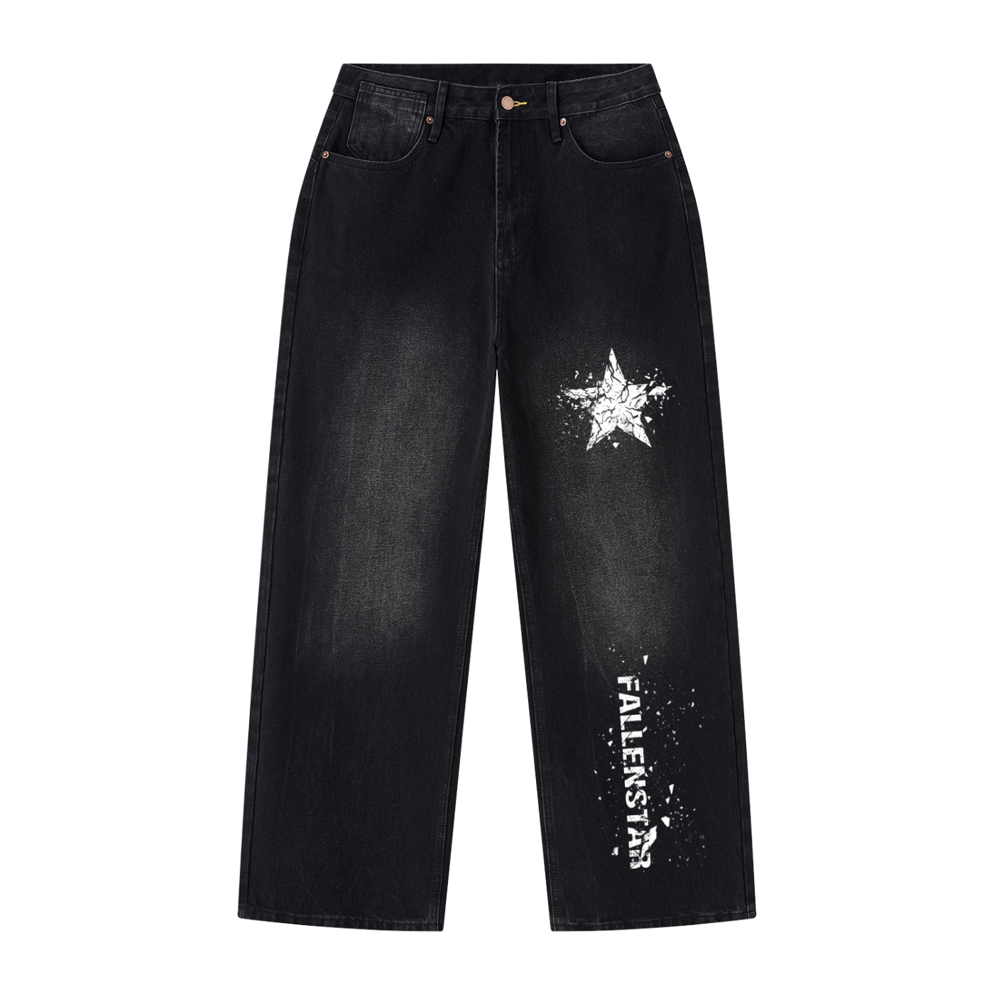 Men's Vintage Wash Wide Leg Jeans