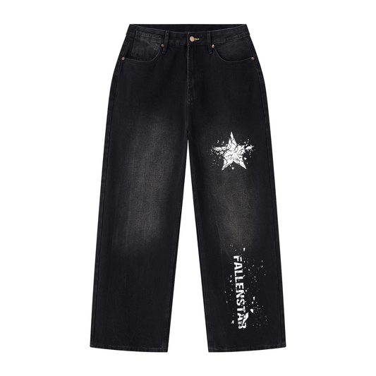 Men's Vintage Wash Wide Leg Jeans