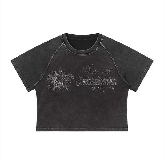 Women's Mineral Wash Raglan Crop T-Shirt