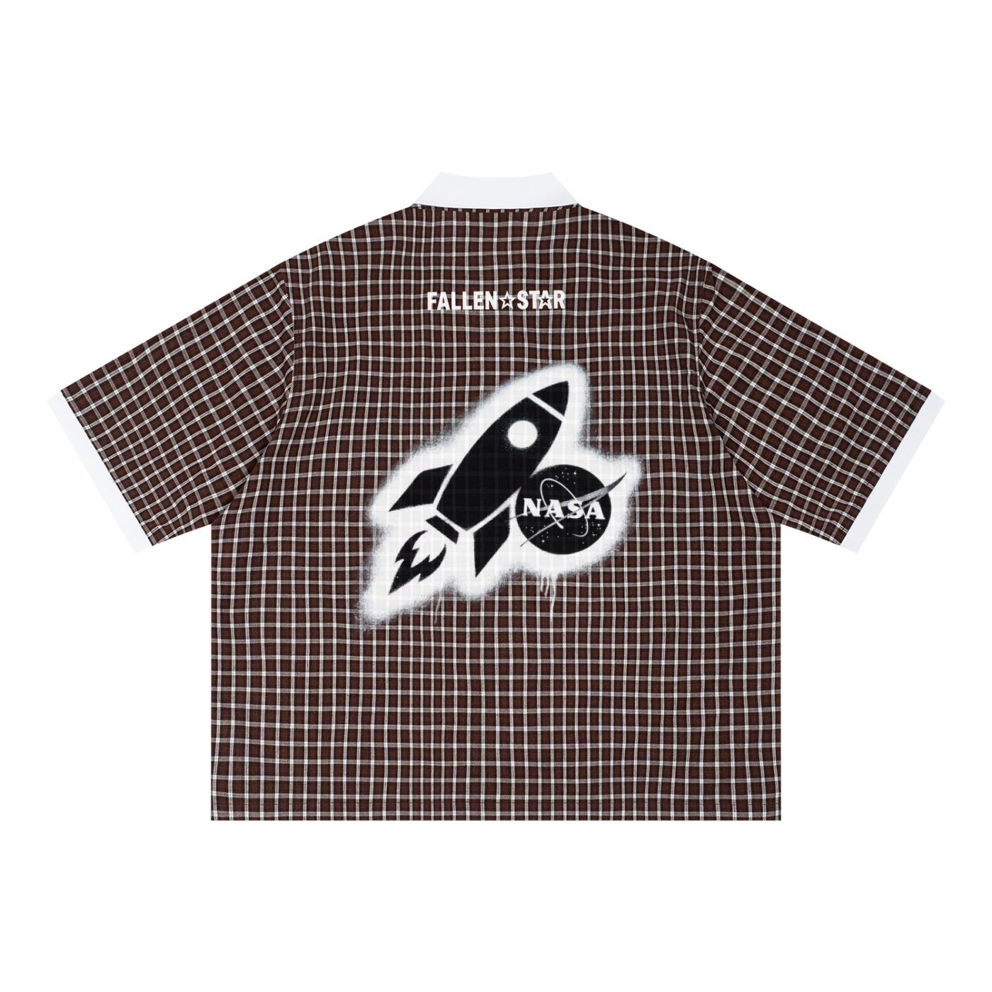fallenstar Unisex Boxy Plaid Color Block Polo Shirt