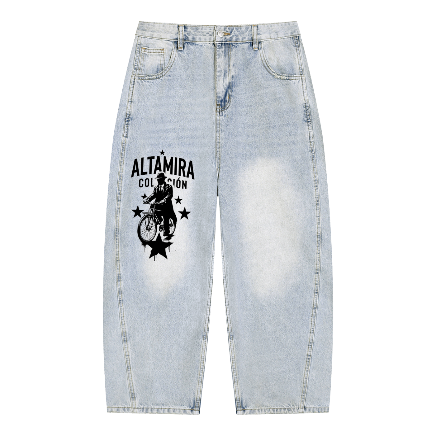 Men's Vintage Wash Sunfade Barrel Leg Jeans