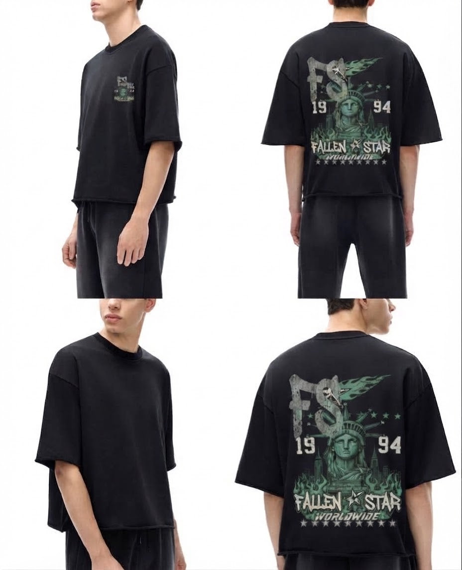 fallenstar French Terry Raw Edge T-Shirt