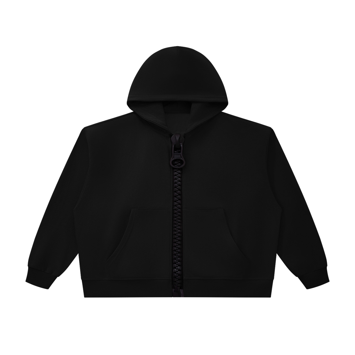 Unisex Oversized Chunky-Zip Boxy Hoodie