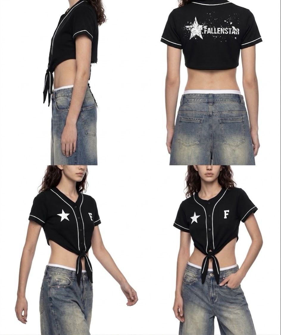 fallenstar Women's Piping Baseball Jersey