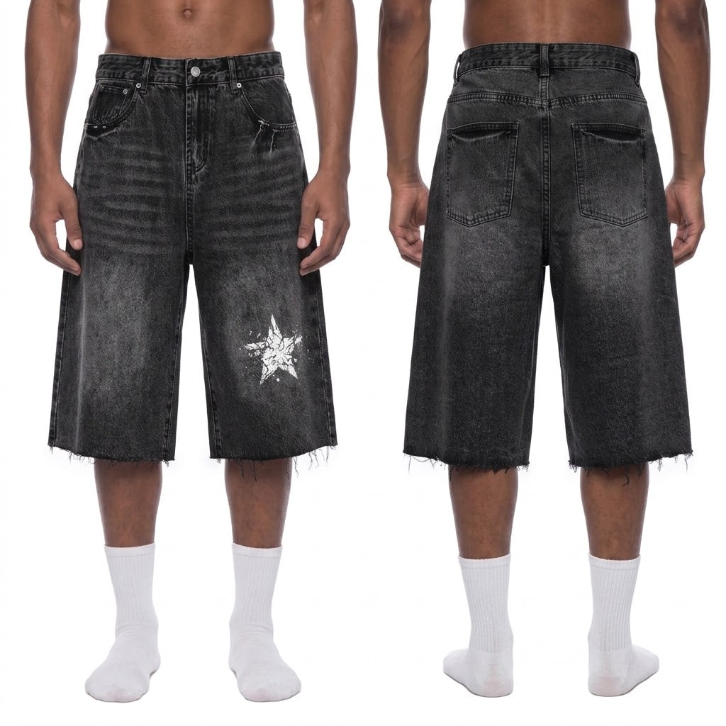 Men’s Vintage Wide Leg Denim Shorts