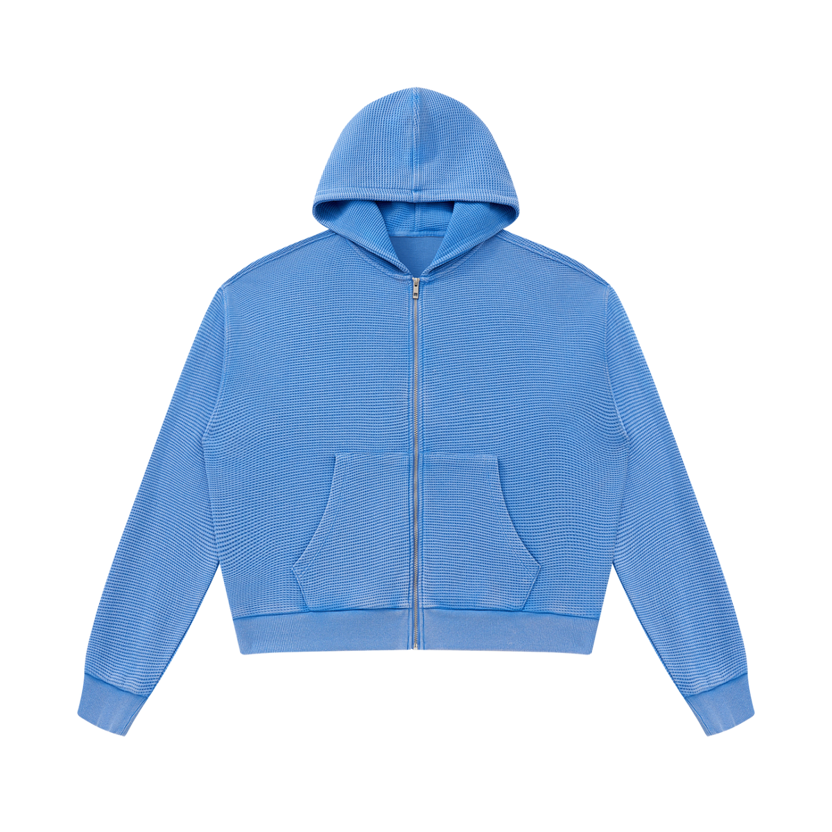 Unisex Mineral Wash Boxy Waffle Hoodie